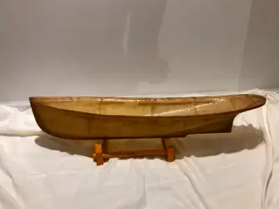 Vintage Handmade/homemade Fiberglass Boat model scale. Beautiful decorative display piece for office...