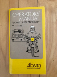 Vintage 1978 Alberta Operators Manual