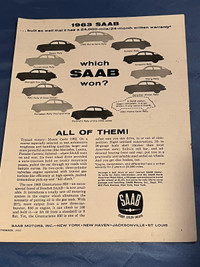 1963 Saab Granturismo 850 Original Ad