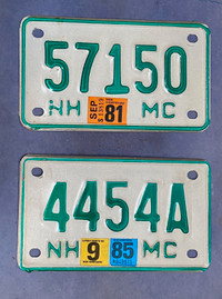 Collector's Vintage License Plates NewHampshire 1980s