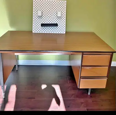 Mid-Century Real Wood Desk Solid & Spacious (60”) Price: $80 (or best offer) Location: Halifax, NS D...