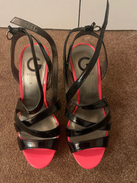 Guess Pink & Black Stiletto Heels 