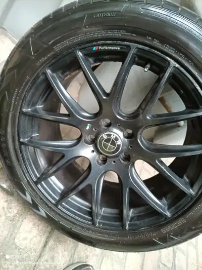 Set of 4 tires and rims. $625 These tires were used one summer. They came off my BMW X6. Two of them...