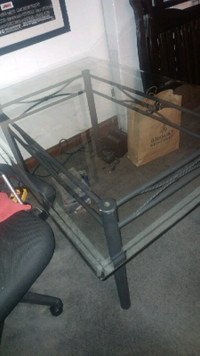 Dining room table glass metal frame $90