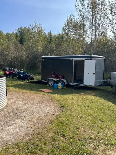 Enclosed trailer made by H&H. torsion axles, ramp door, and 3M glued panels. Setup for hunting or we...