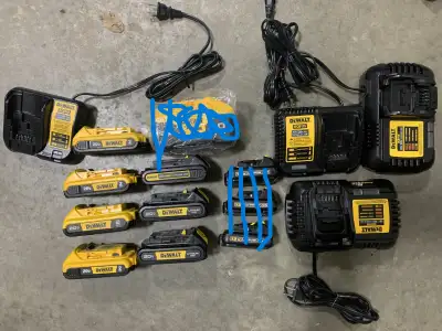 NEW, As New DEWALT 20/60v, BATTERIES and CHARGERS 1. 9Ah 20v/60v Flexvolt Battery w/Warrnaty. Sells...