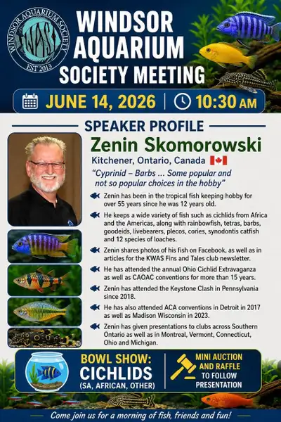 Windsor Aquarium Society Meeting - June 14, View more