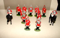 Vintage 11 Britains Lifeguard Toy Soldiers Made in Hong Kong