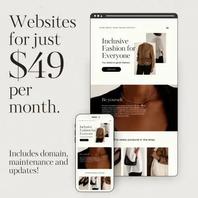Need a Website? Just $49/month - includes everything!, View more