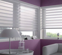 New set of custom Zebra blinds for balcony doors-white