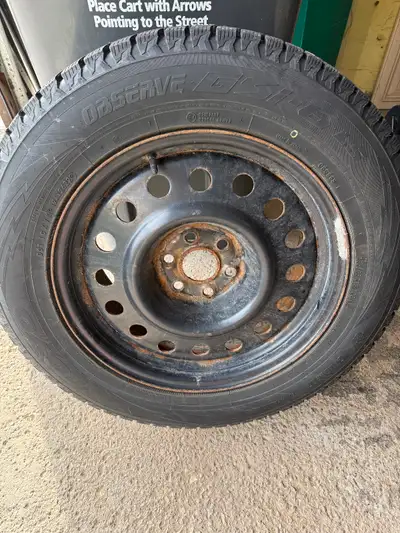 Like new set of 4 winter tires on well used rims. Toyo Observe GSi-6 LS used this past winter 235 /...