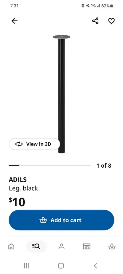 Black table legs $5 each, View more