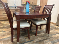 Cherry dining table 6 chairs 