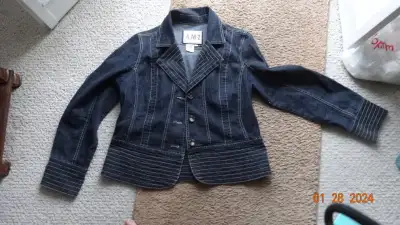 Jean jacket,darker blue,top stitched design,pep lum style,by AMI, View more