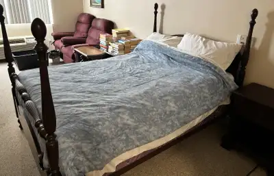 Gibbard Four-Poster Double Bed: Solid Mahogany, View more