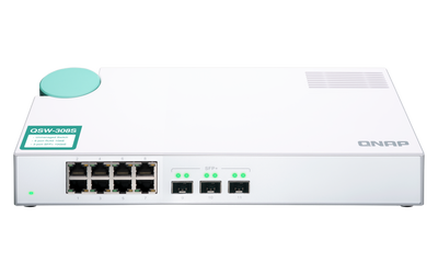 QNAP QSW-308S Network Switch 3x10Gbit SFP, 8 x 1gbit, View more