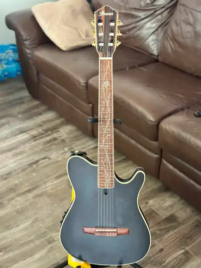 Ibanez TOD10NTKF Tim Henson Nylon Acoustic-Electric Guitar (BK), View more