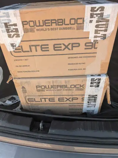 Brand New in box Powerblock Adjustable Dumbbell. 5 to 50 pounds. I have 1 box left of a brand new pa...