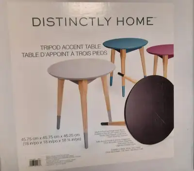 New Distinctly Home Tripod Accent Wood Table - still in box, View more