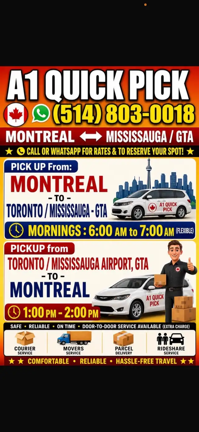 Toronto Montreal to Toronto Rideshare in Rideshare in City of Montréal - Image 3