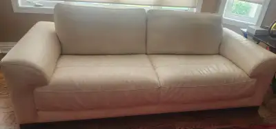 White Leather couches ×2 from Mobilia (Natuzzi), View more