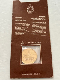 Pièce  de Monnaie Olympique Canadienne en or  1976