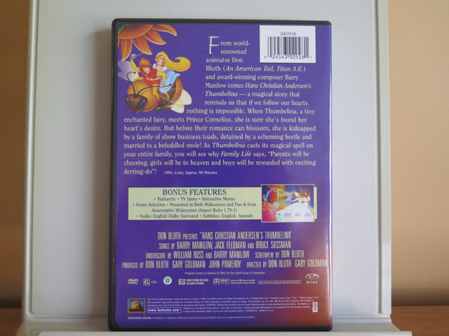 Thumbelina - DVD dans CD, DVD et Blu-ray  à Longueuil/Rive Sud - Image 2