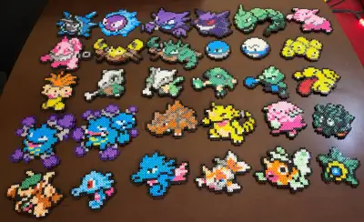Handmade Shiny Pokémon Perler Beads – Sprite Collection 91–120, View more