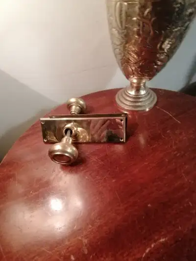 For your consideration, is this great set of bronze door knobs, that were rescued from a 1917 home r...