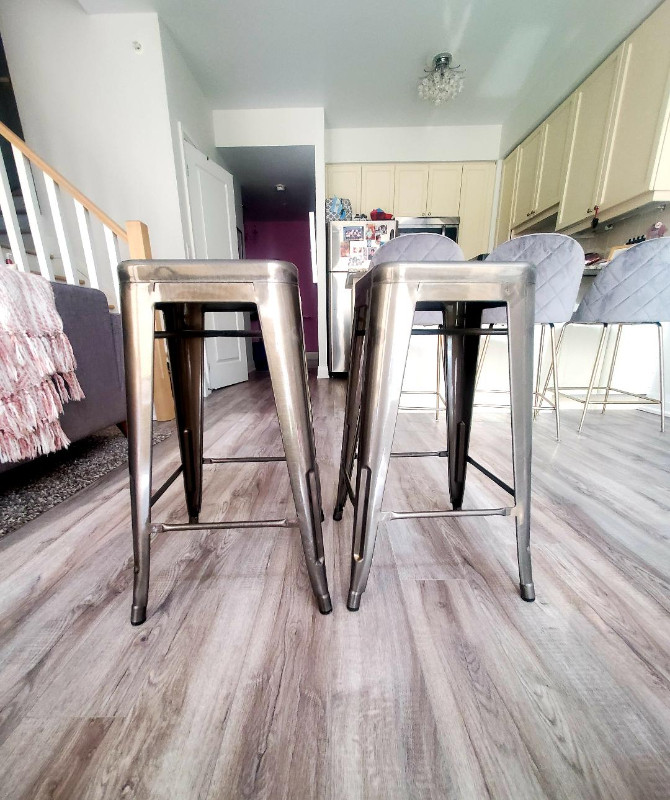 2 Bar Stools Silver/Chrome/20 each Chairs & Recliners Markham