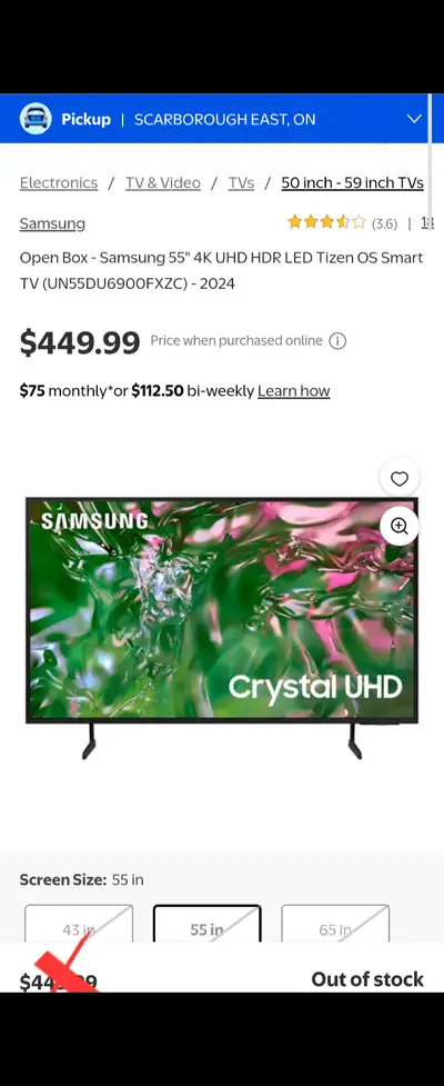 ON SALE 2024 - 55" SAMSUNG CRYSTAL UHD 4K TIZEN OS SMART TV!, View more