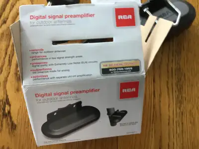 NEW. RCA outdoor TV antenna amplifier $35.00, View more