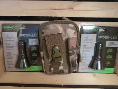 2 x Spider COB LED packs w/ Camo Mil-Spex multi zipper pouch!, View more