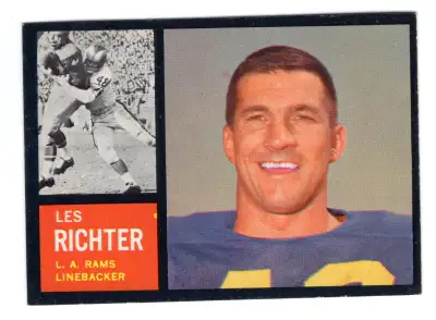 1962 TOPPS FOOTBALL LES RICHTER #86 SP HOF LOS ANGELES RAMS, View more