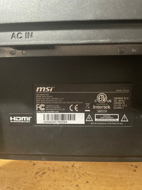 MSI 27” curved gaming monitor HDMI