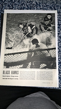 1946 Magazine Pages of Chicago Black Hawks - Bill Mosienko