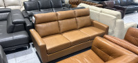 Brand new top grain leather sofa