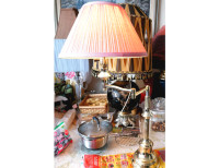 Vintage style metal brass table lamp 29" tall