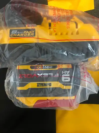 Dewalt Flex Volt 9ah battery and fast charger., View more