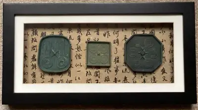 Ancient Chinese Key/Coin Mold Shadow Box, View more