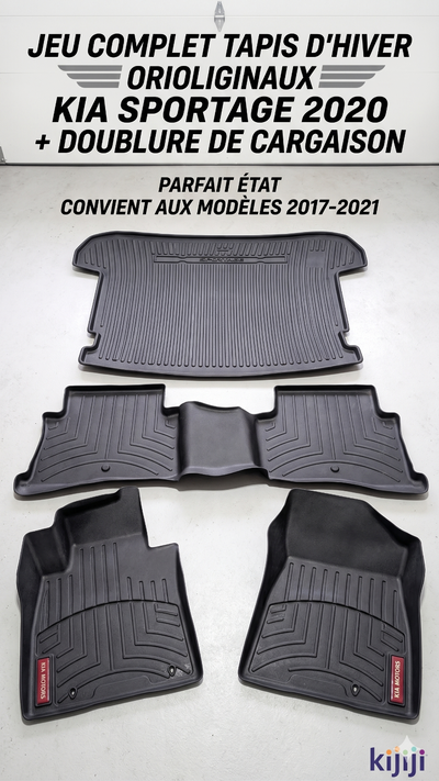 Bonjour, Je vends un ensemble complet de tapis d'origine Kia (OEM) pour Sportage 2020 (convient auss...