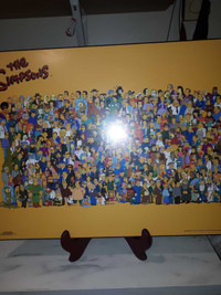 Rare 2000 Scorpio Simpsons Characters poster on hardboard..