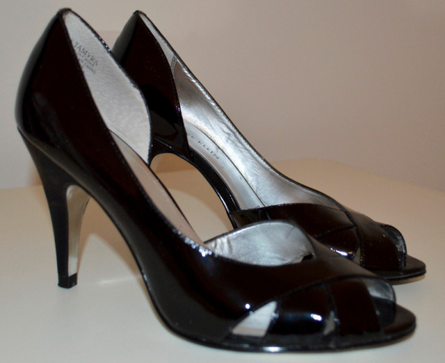 Anne Klein Black Patent Leather Peep Toe Pumps Heels Size 5.5 in Women's - Shoes in City of Toronto - Image 2
