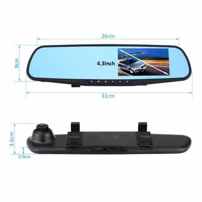 Dual Lens Car DVR Dash Video Cam Mirror Recorder Rear View Camer, View more