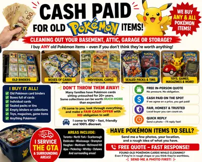 CASH FOR OLD POKÉMON CARDS IN ANY SHAPE, View more