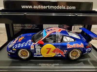 Rare BNIB 80272 Autoart 2002 Porsche 911 GT3R Daytona 24Hrs Red Bull Quester Riccitelli Vosse Said #...