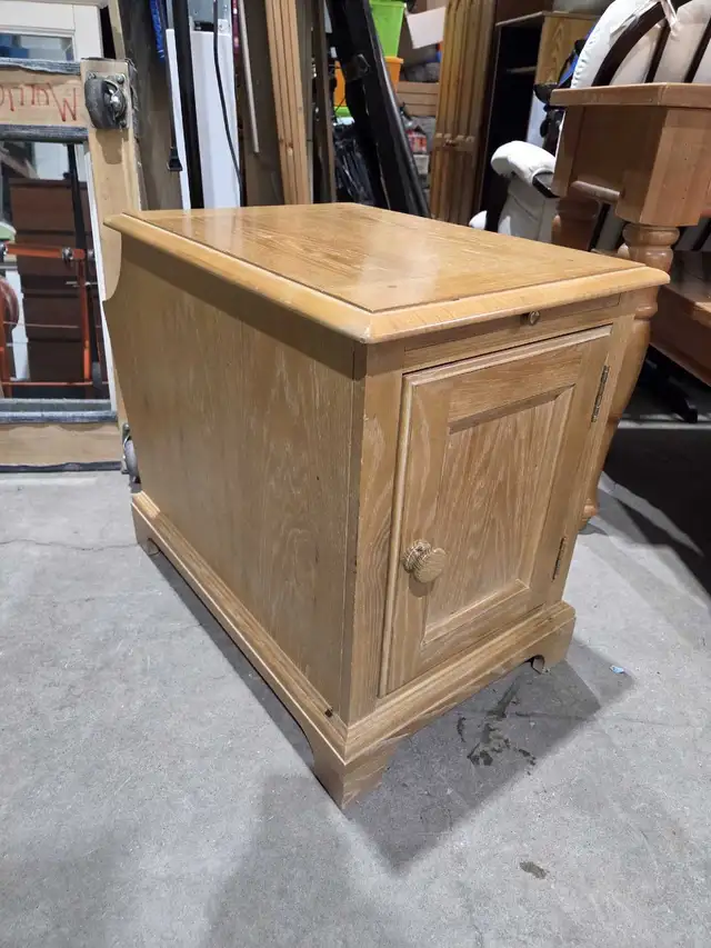 Wood Side Table with Magazine Rack in Other Tables in Calgary - Image 4