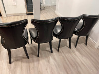 black leather chairs