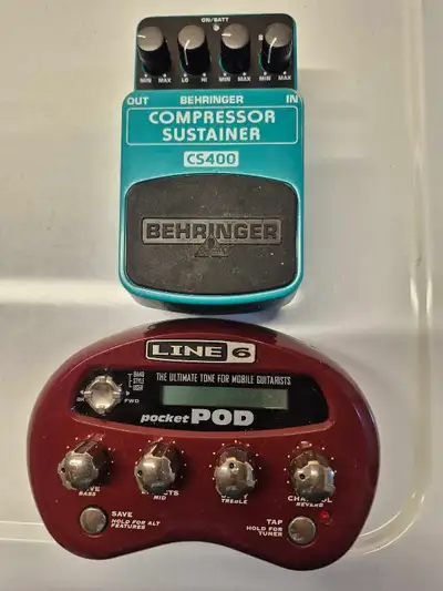 Line 6 pocket po and Behringer compressor pedal , View more
