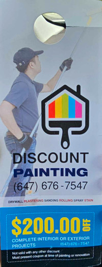 Drywall,  plastering,  carpentry and painting : 647-676-7547 